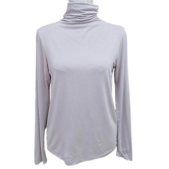 Pure Collection Modal Long Sleeve Turtleneck Top Size 6 Stretch Lightweight - Picture 1 of 12